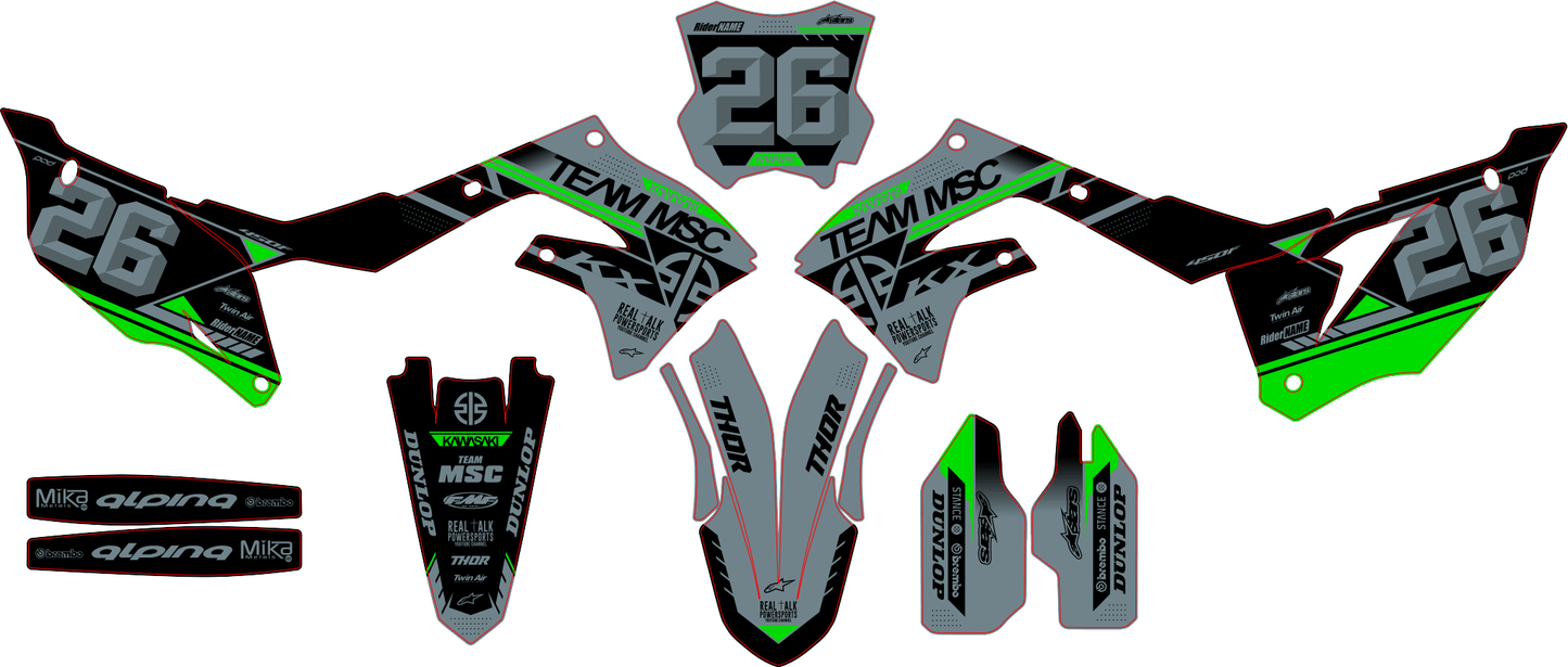 TEAM MSC - KAWASAKI MX GRAPHIC KIT #3